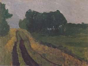 Evening Landscape With Pines — Paula Modersohn-becker, Impressionism