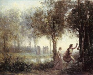 Orfeo Guida Euridice Dall'ade — Jean-baptiste-camille Corot