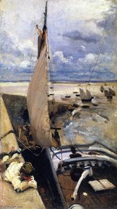Nízka Hladina V Prístave Cancale — John Singer Sargent