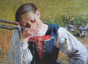 Costume Grigionese (also Known As Bündnerin Am Brunnen) — Giovanni Segantini