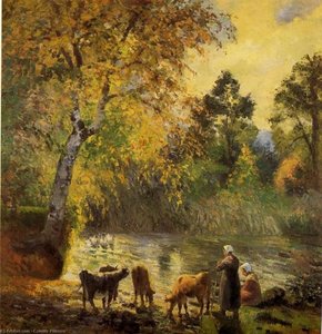 Autumn, Montfoucault Pond, Oil On Canvas, Impressionism