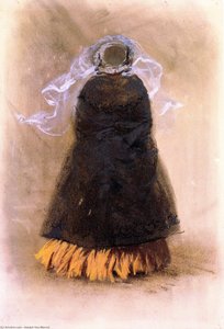 Lady With Hat And Veil, Viewed From Behind — ადოლფ მენცელი, Realism