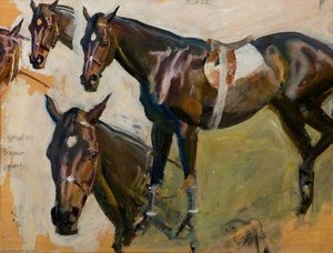 Studien Einer Braunen Stute Für Die 'unsaddling Enclosure, Epsom' — Sir Alfred James Munnings