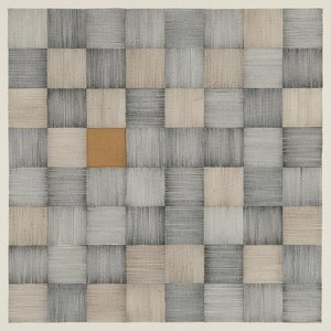 Monolithic Grid In Charcoal And Taupe With A Singular Ochre Resonance — Laurent Vionnet