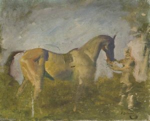 A Horse With A Groom — Sir Alfred James Munnings