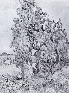 Cipreses Y Dos Mujeres — Vincent Willem Van Gogh