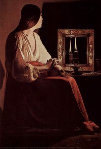 Repenting Magdalene, Also Called Magdalene And Two Flames — Georges De La Tour