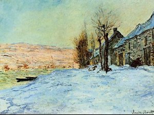 Lavacourt, Snø Og Sol — Claude Monet, Impressionist Landscape