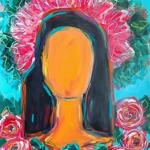 Golden Radiance Amidst Turquoise Swirls: A Singular Vision Of Spiritual Serenity — Caroline Pelletier