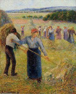 Haymaking At Eragny. — Camille Pissarro, Impressionism