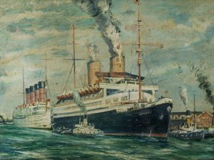Ss 'europa' Departing Southampton — Arthur Cozens