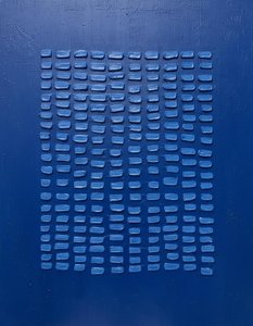 Monolithic Blue Rhythms: A Singular Study In Tactile Cobalt And Serene Structure — Laurent Vionnet