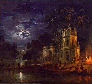Moonlight Scene (nagaphon Ghat) — Johann Zoffany