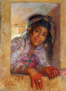 Filette À La Fenêtre — Alphonse-étienne Dinet