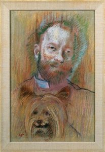 Ludovic Lepic Holding His Dog