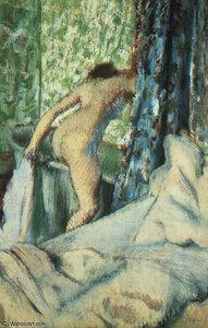 The Morning Bath, Pastel On Paper, The Art Insti