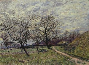 Between Veneux And By December Morning — Alfred Sisley, Impressionist Style