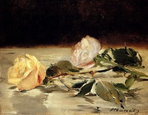 Dwa Róże Na Serwetce — Édouard Manet