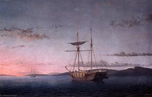 Lumber Schooners At Evening On Penobscot Bay — Fitz Henry Lane