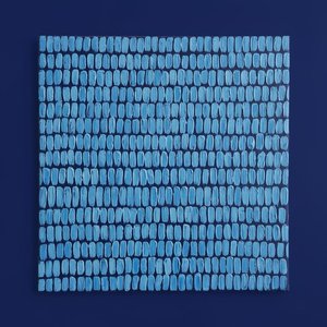 Rhythmic Midnight Blue: A Singular Study In Frozen Cerulean Impasto Textures — Laurent Vionnet