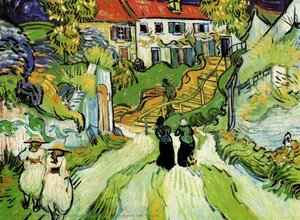 Village Street Et Échelons À Auvers Avec Figures — Vincent Willem Van Gogh