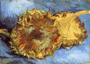 Two Cut Sunflowers 3 — Vinsentas Van Gogas, Post-impressionism