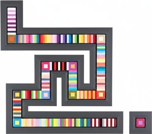 Chromatic Labyrinth in Charcoal: A Singular Study of Geometric Order and Rhythmic Precision