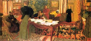 Large Interior With Six Figures — Jean-édouard Vuillard