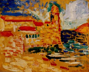 Vue De Collioure, Le Clocher Collection Kate Steichen, Acrylic On Canvas, Fauvism