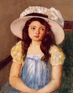 Francoise Con Un Grande Cappello Bianco — Mary Stevenson Cassatt