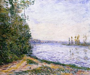 The Seine Near By — Alfred Sisley, Impressionism