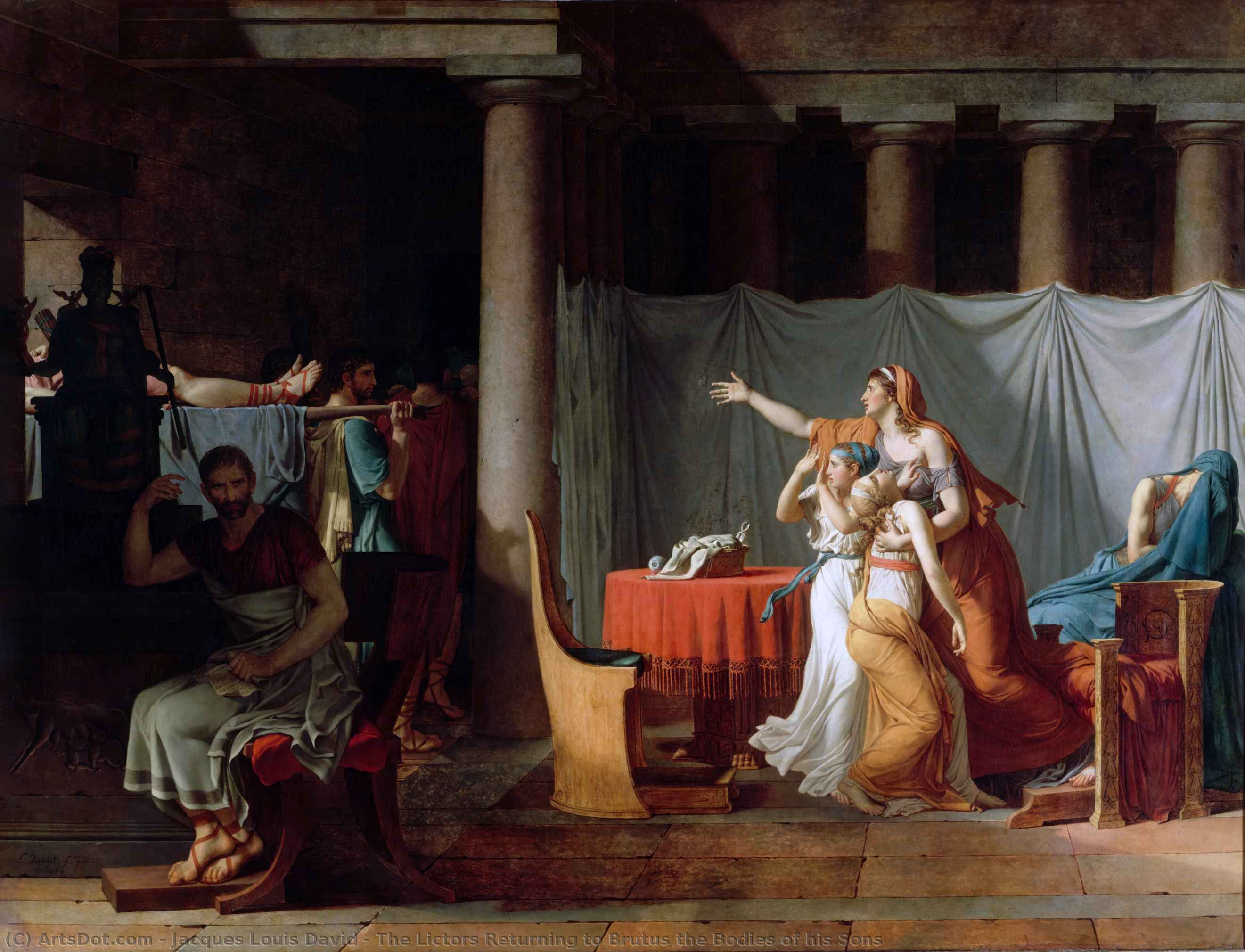 De Liktorer Brings Brutus Kroppene Af Hans Sønner — Jacques-louis David