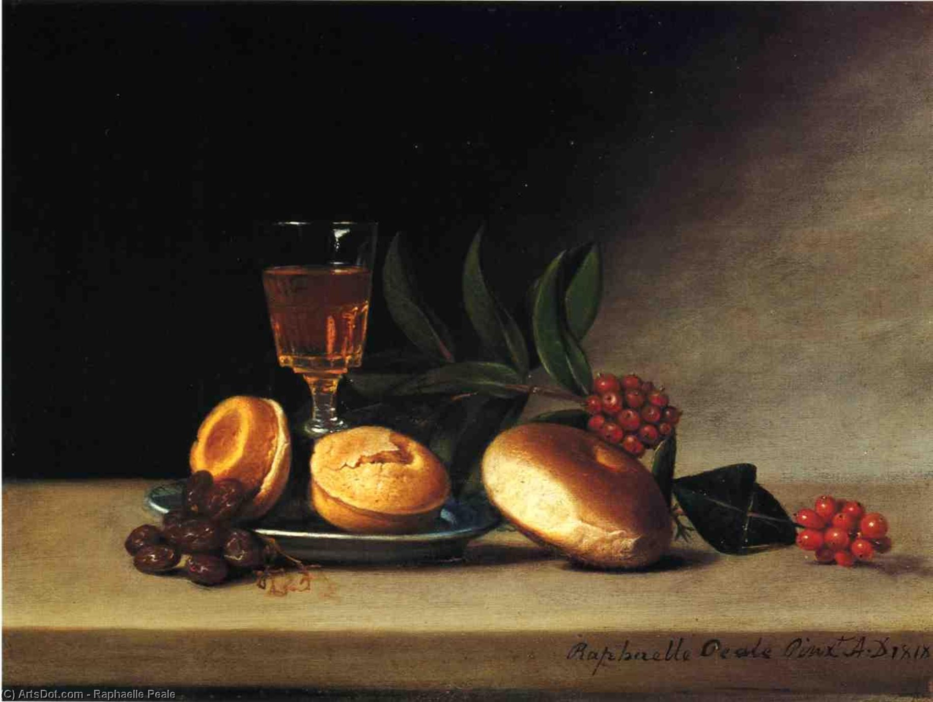Still Life Med Viniglas — Raphaelle Peale