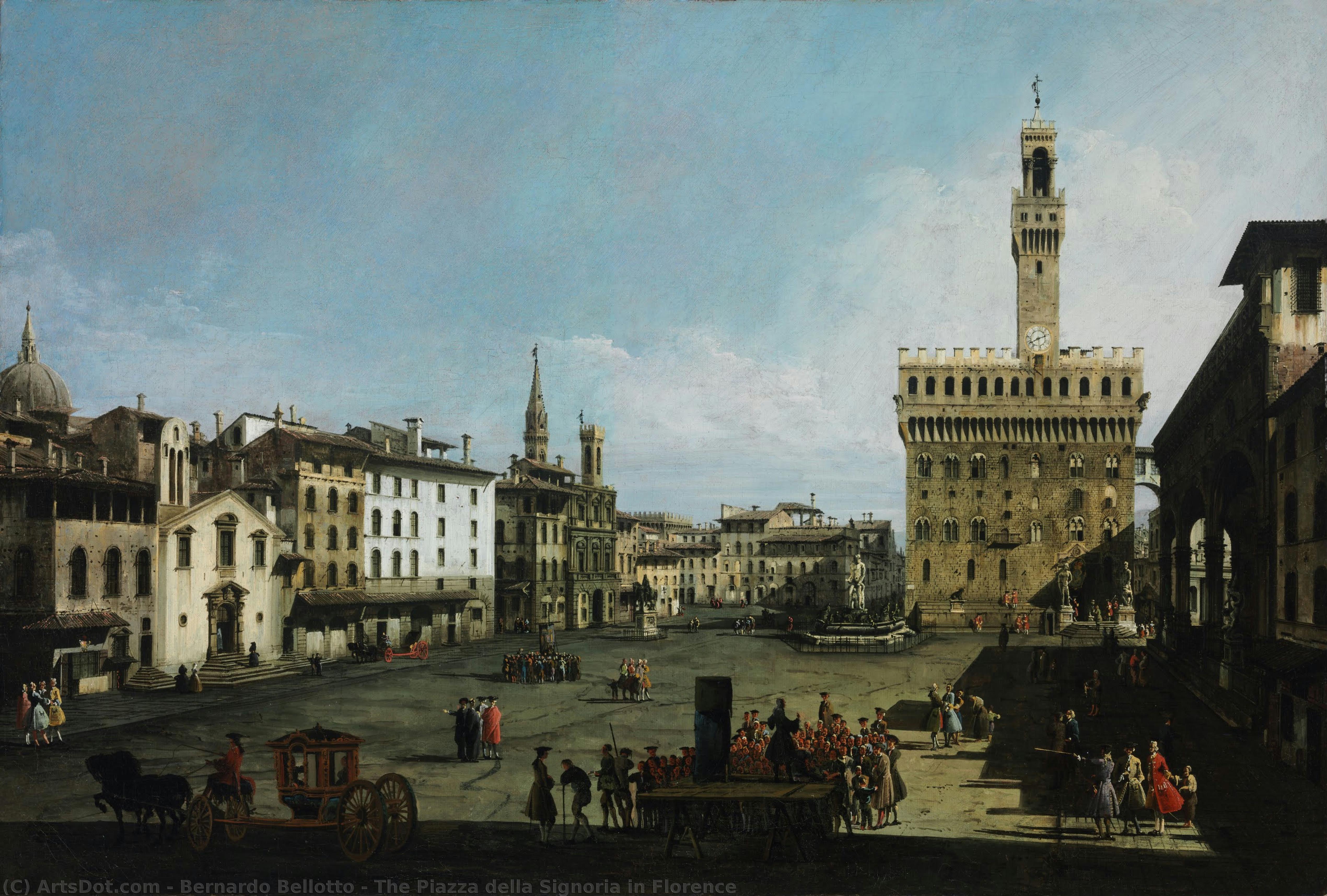 A Piazza Della Signoria Em Florença — Bernardo Bellotto
