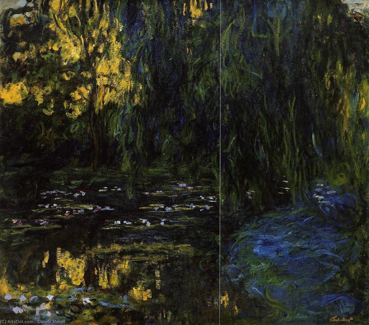 Salice Piangente E Laghetto Con Ninfee (dettaglio) — Claude Monet
