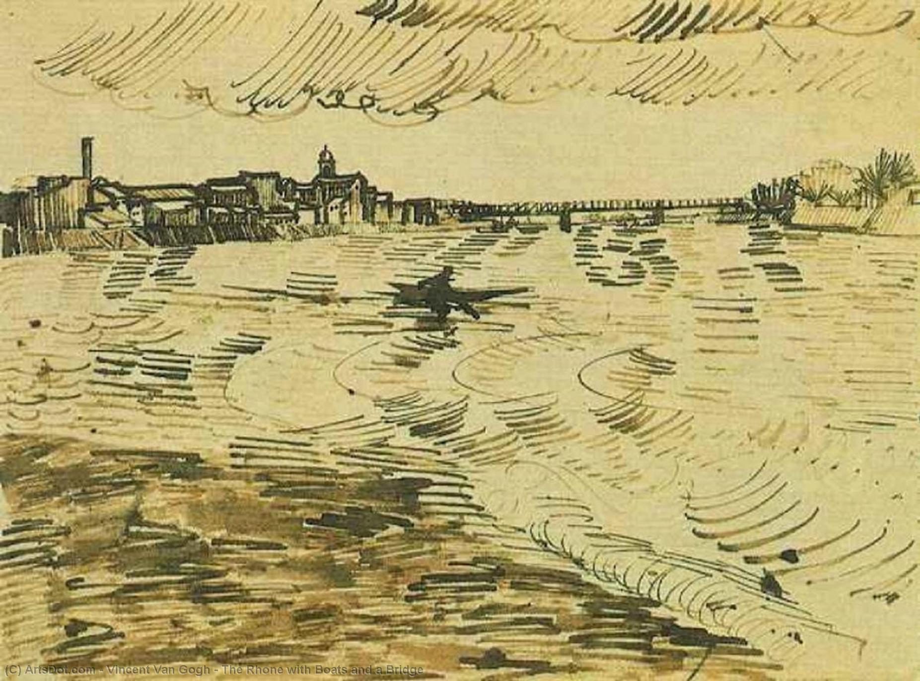 Il Reno Con Barche E Un Ponte — Vincent Willem Van Gogh