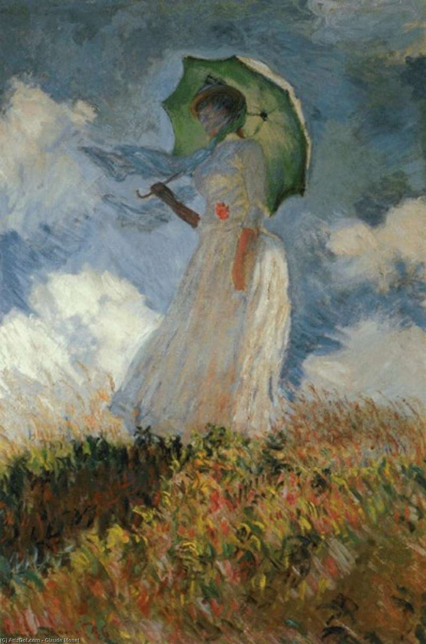Donna Con Ombrello Rivolto A Sinistra — Claude Monet