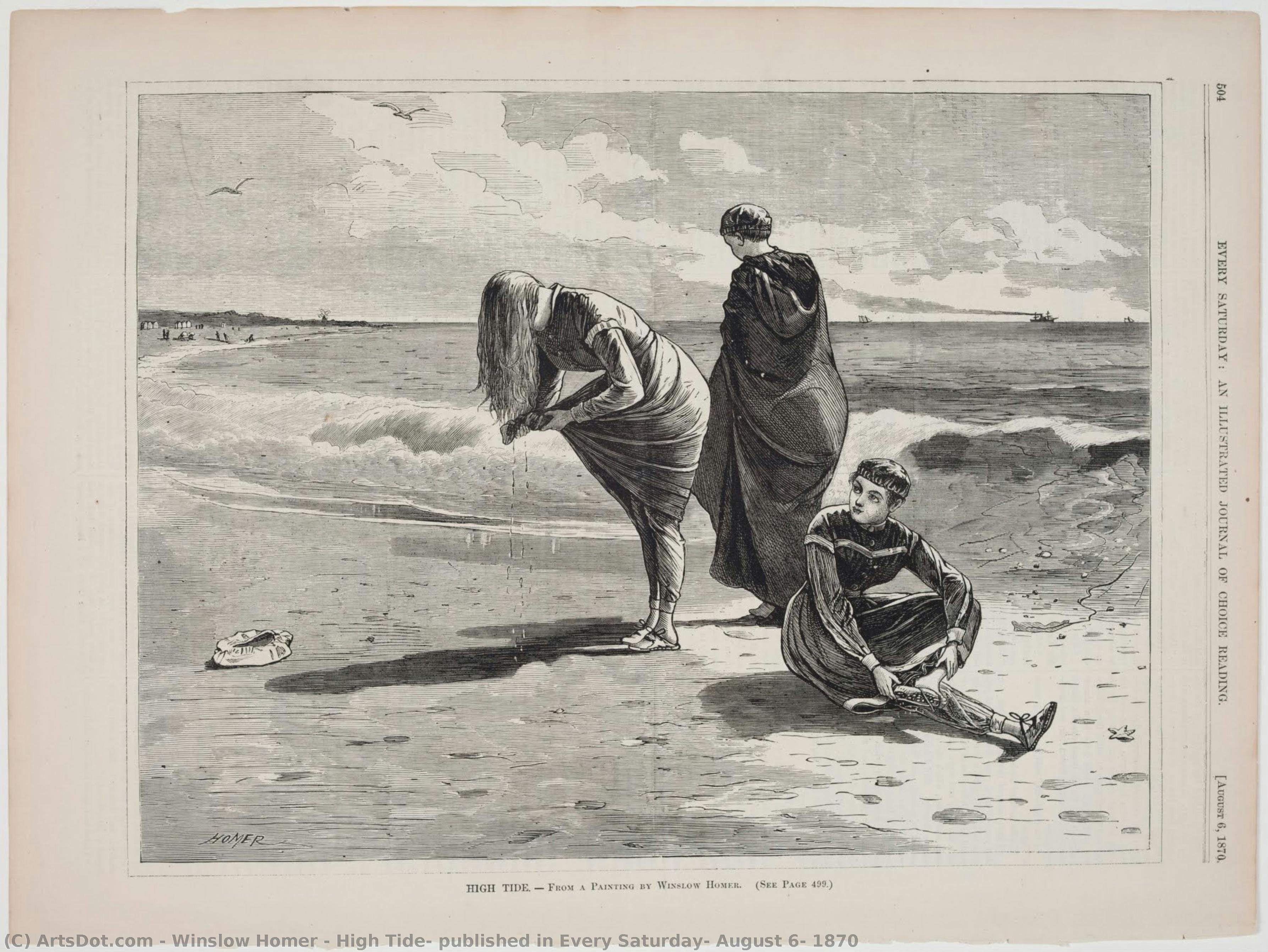 Winslow Homer, High Tide, published in Every Saturday, August 6, 1870