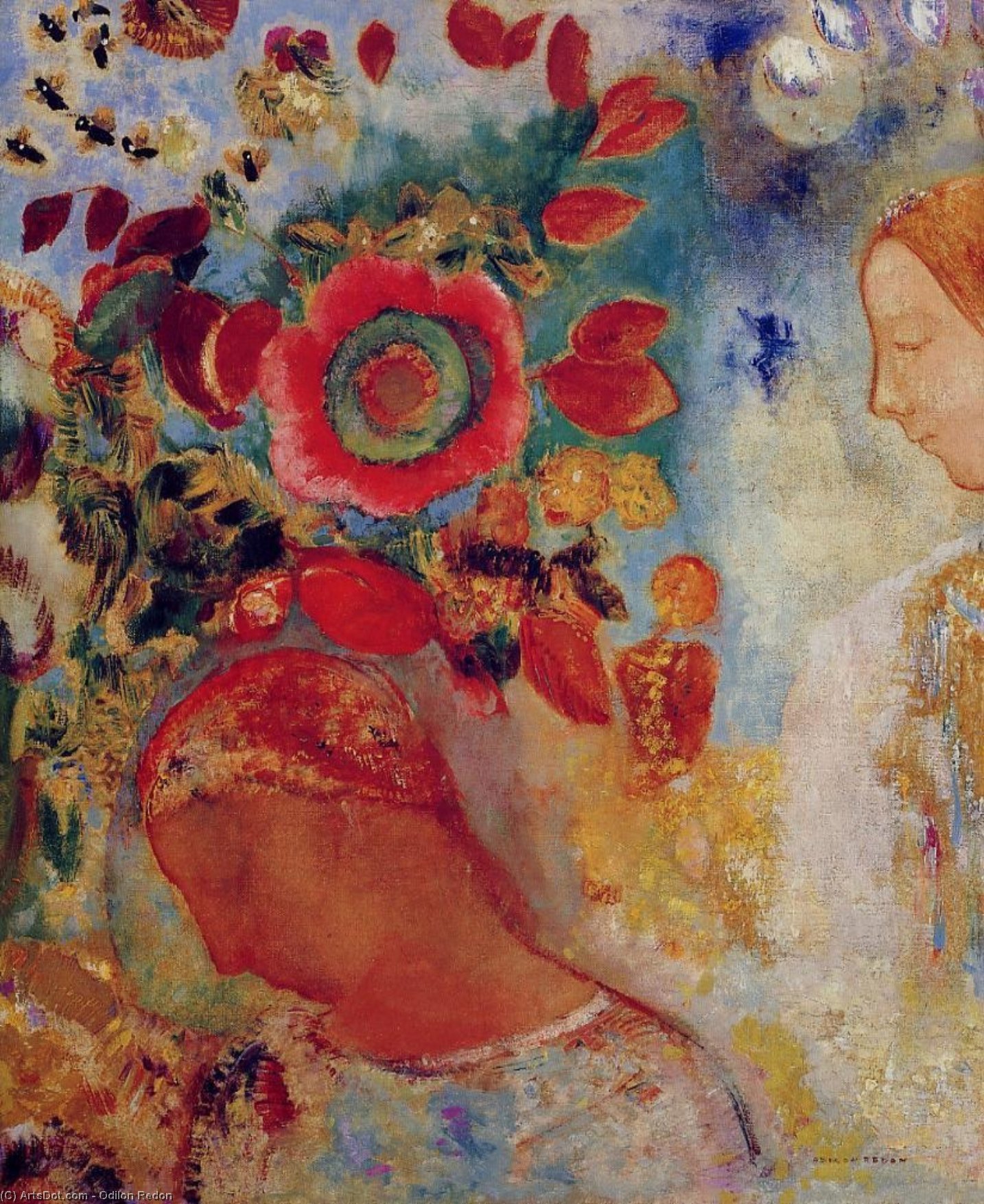 Due Giovani Ragazze Tra I Fiori — Odilon Redon