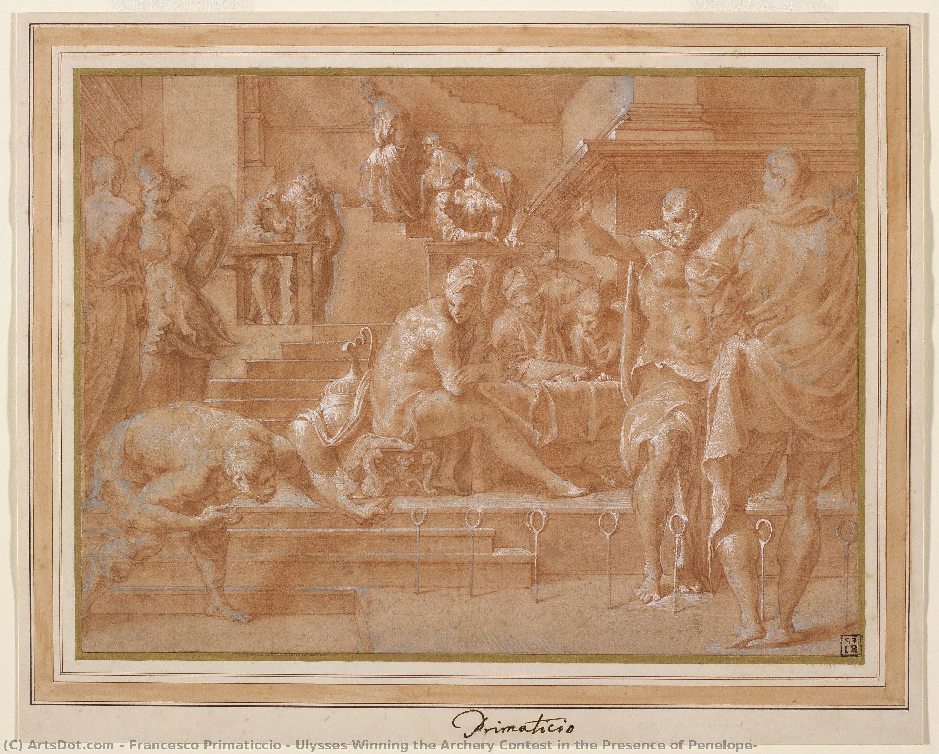 Ulisse Che Vince La Gara Di Tiro Con L'arco Alla Presenza Di Penelope — Francesco Primaticcio