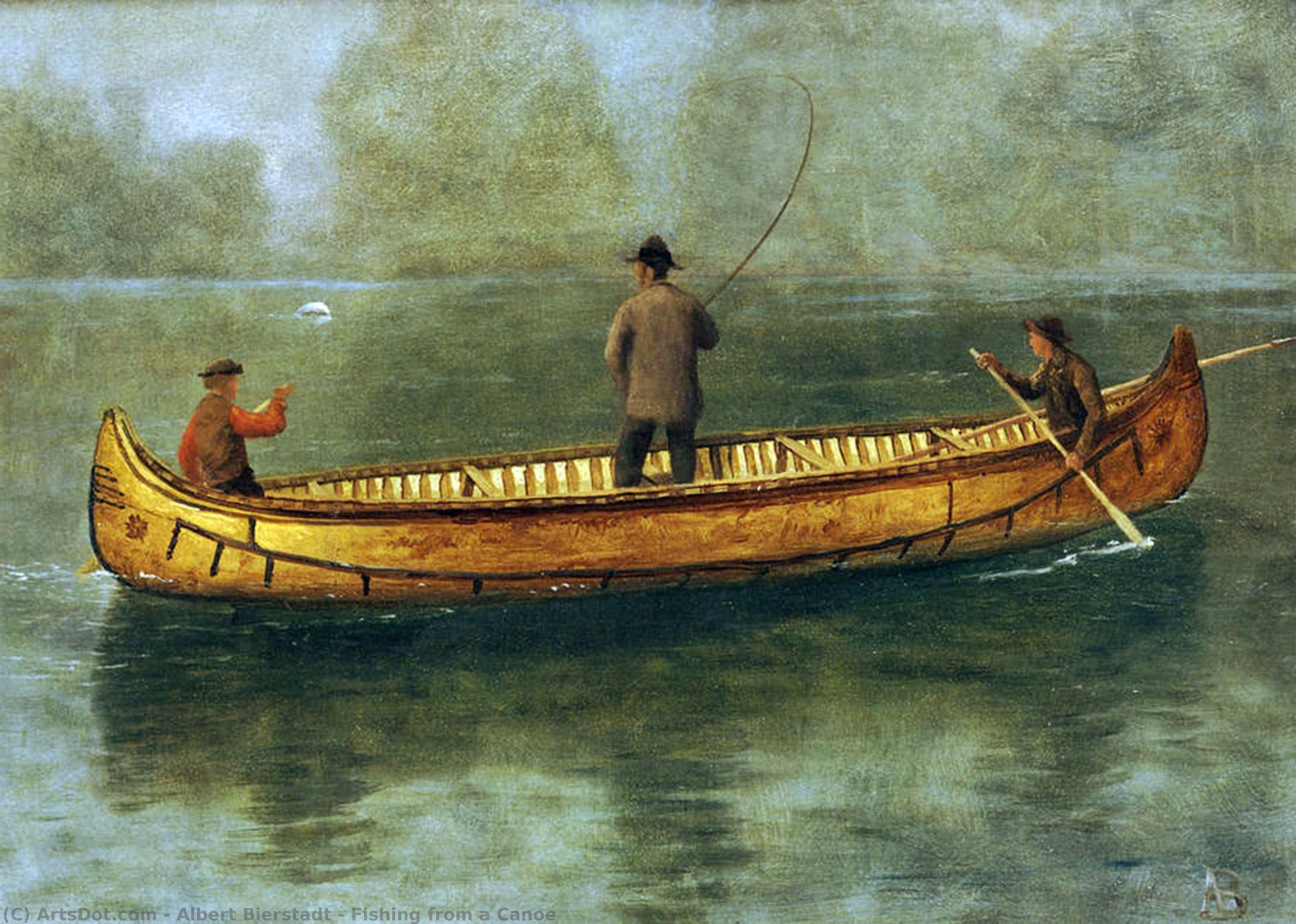 Pesca Da Una Canoa — Albert Bierstadt