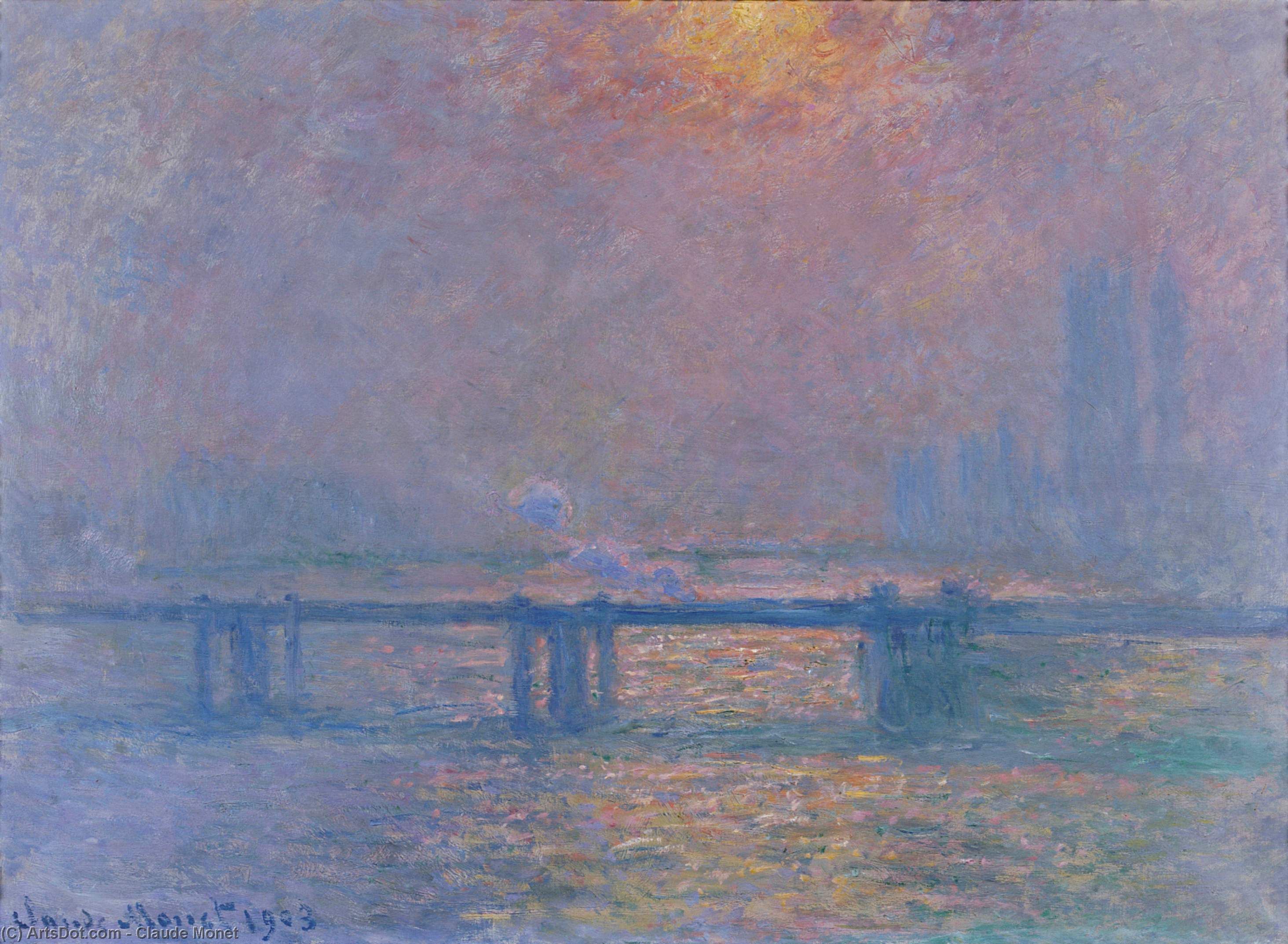 Mostěk Charing Cross, Temže — Claude Monet