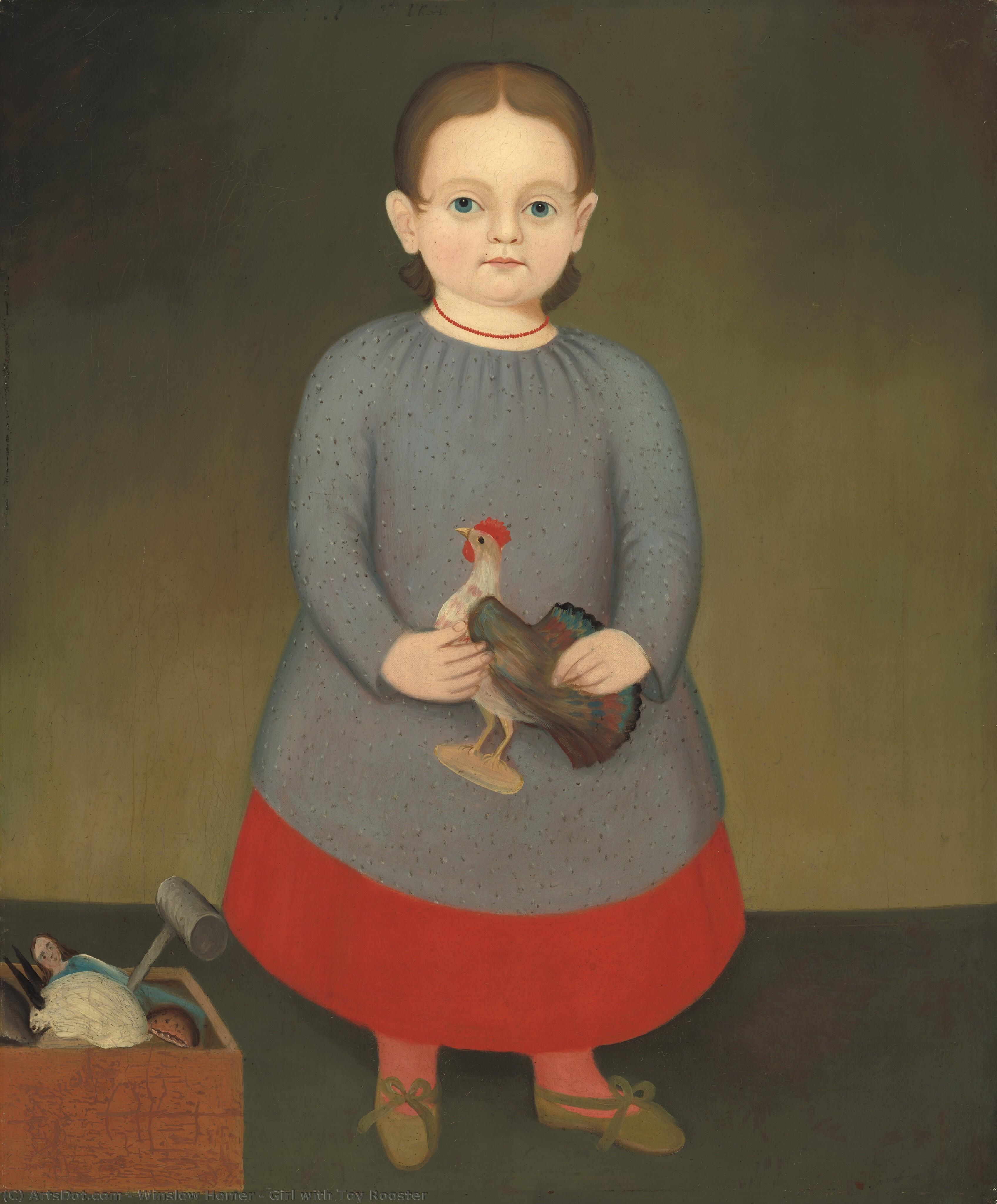 Ragazza Con Un Gallo Giocattolo — Winslow Homer