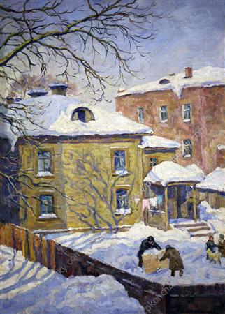Spring. Courtyard. — Pyotr Konchalovsky