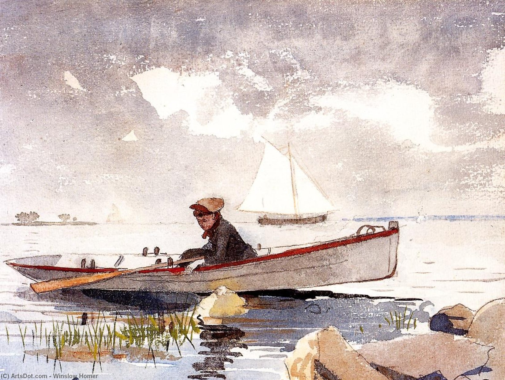 Una Ragazza Sulla Barca A Vela — Winslow Homer