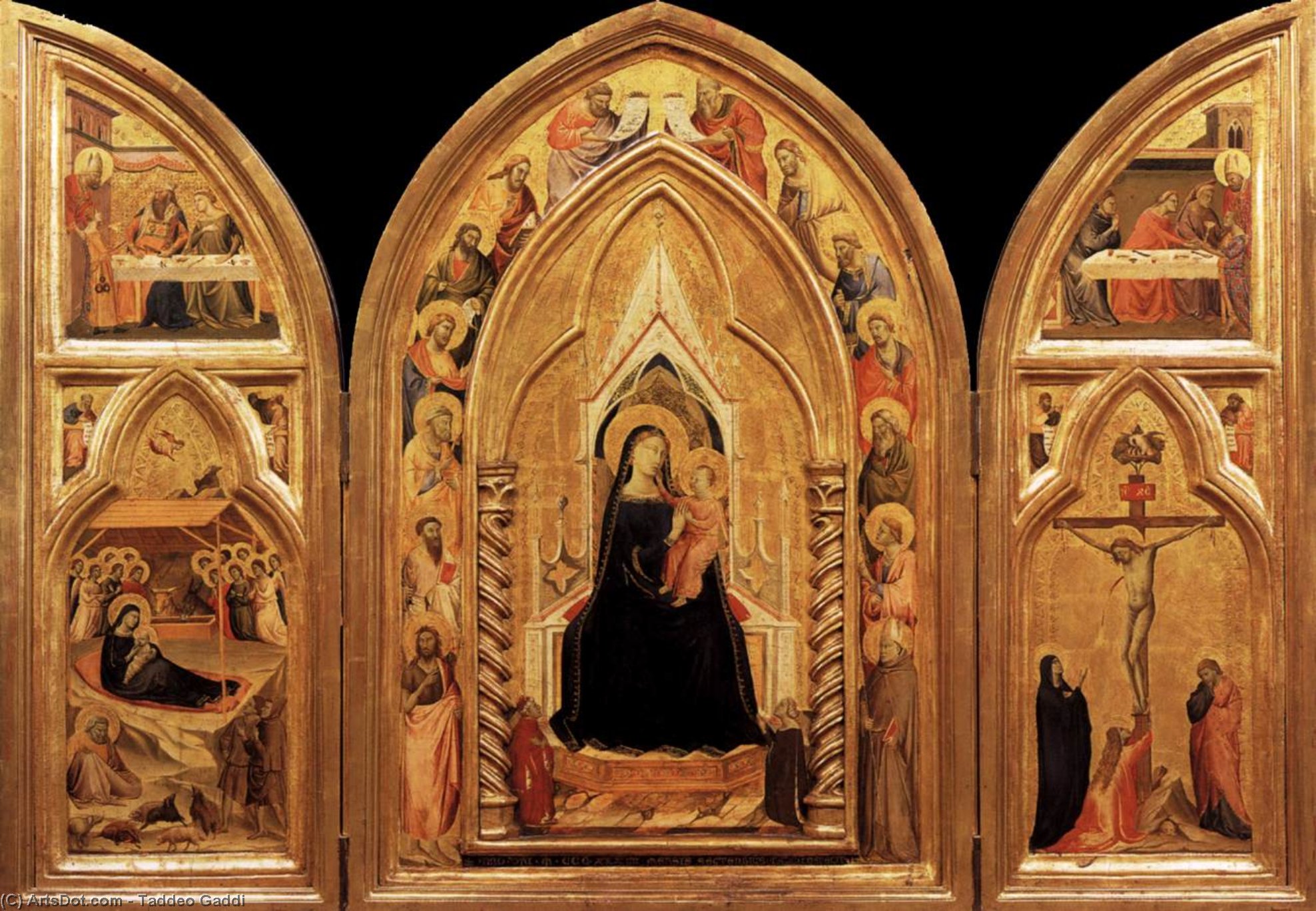 Triptych (interior) — Taddeo Gaddi
