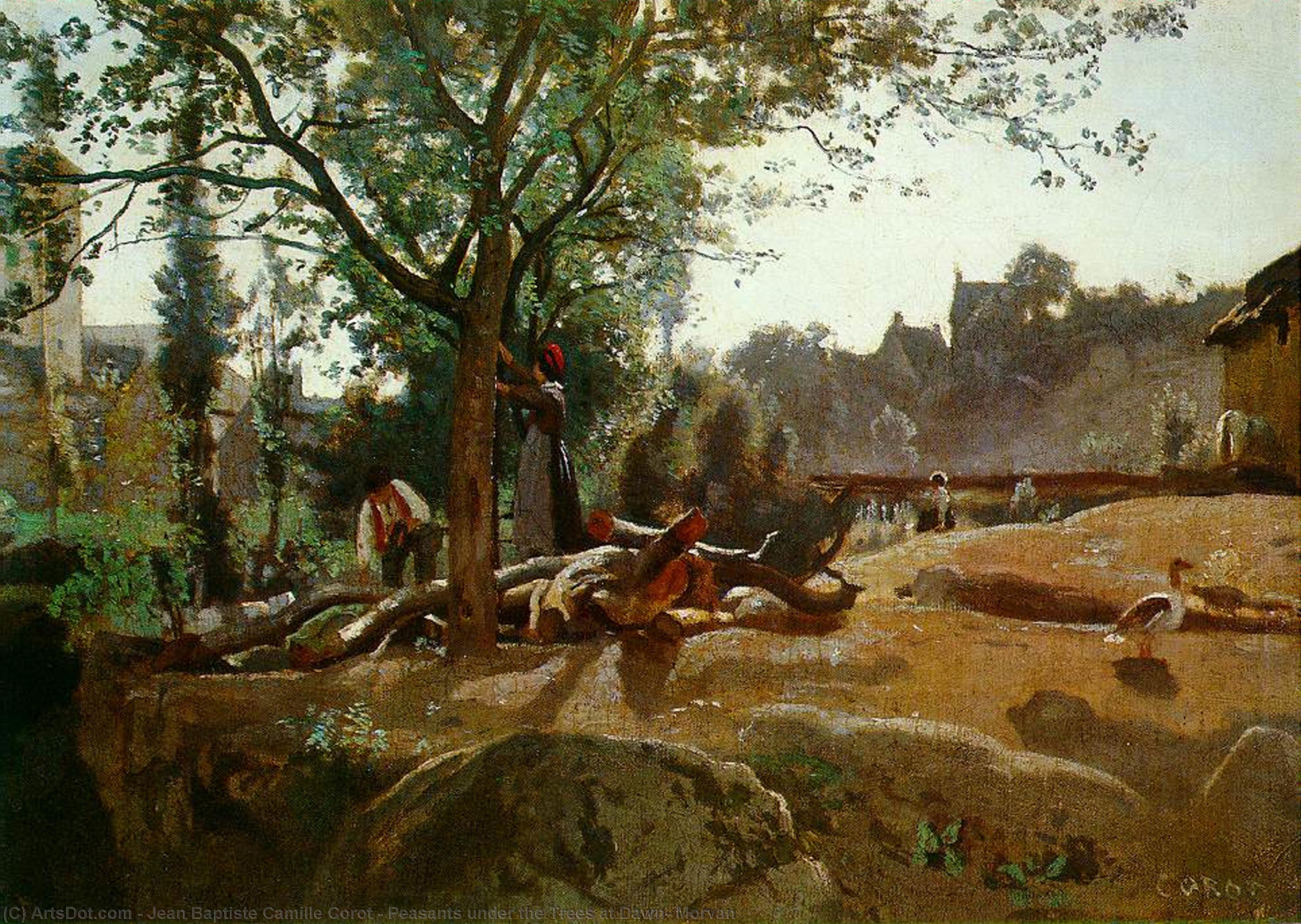 Svěcení Pod Stromy Při Východu Slunce — Camille Corot