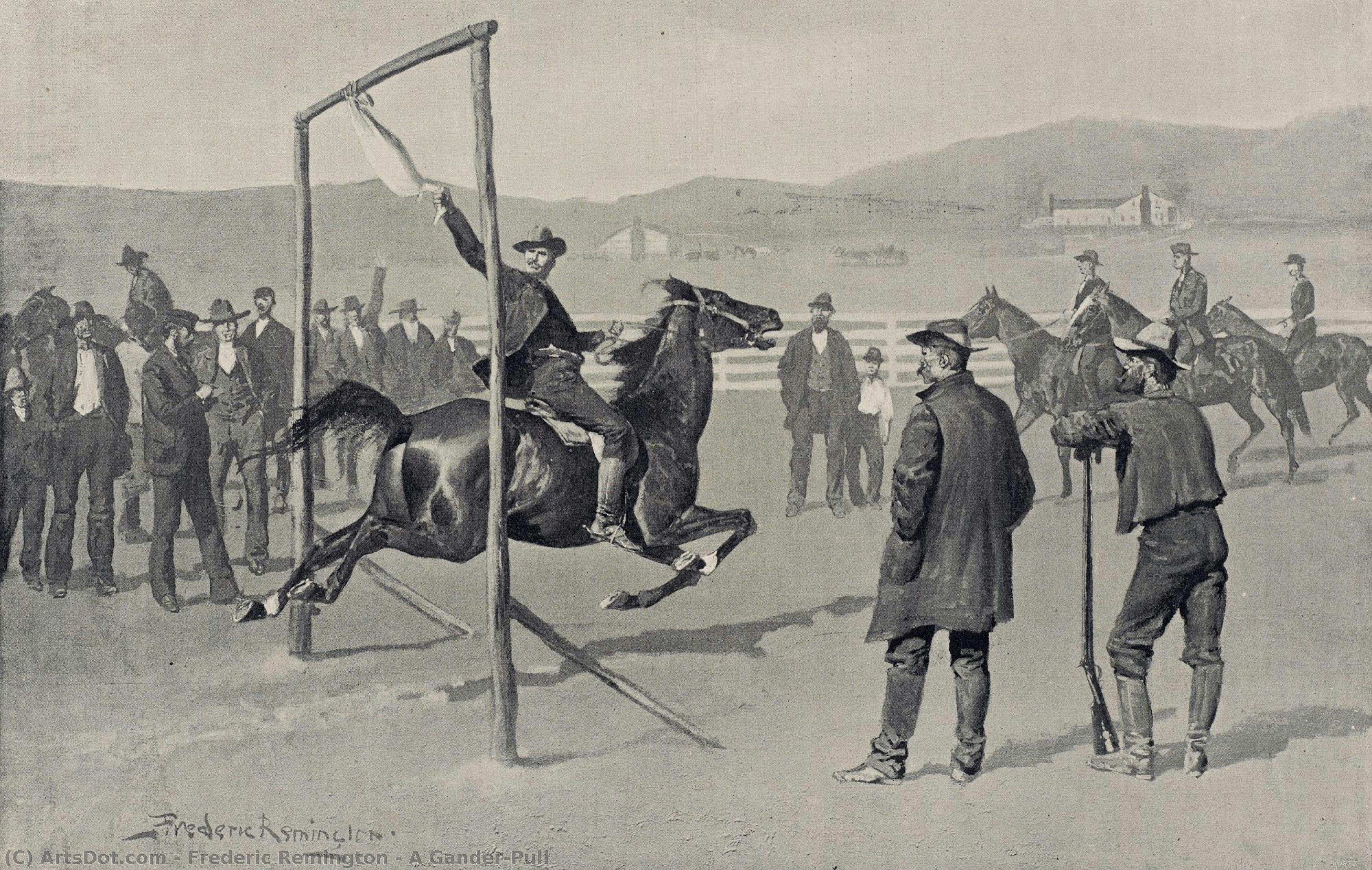 A Gander-pull — Frederic Remington