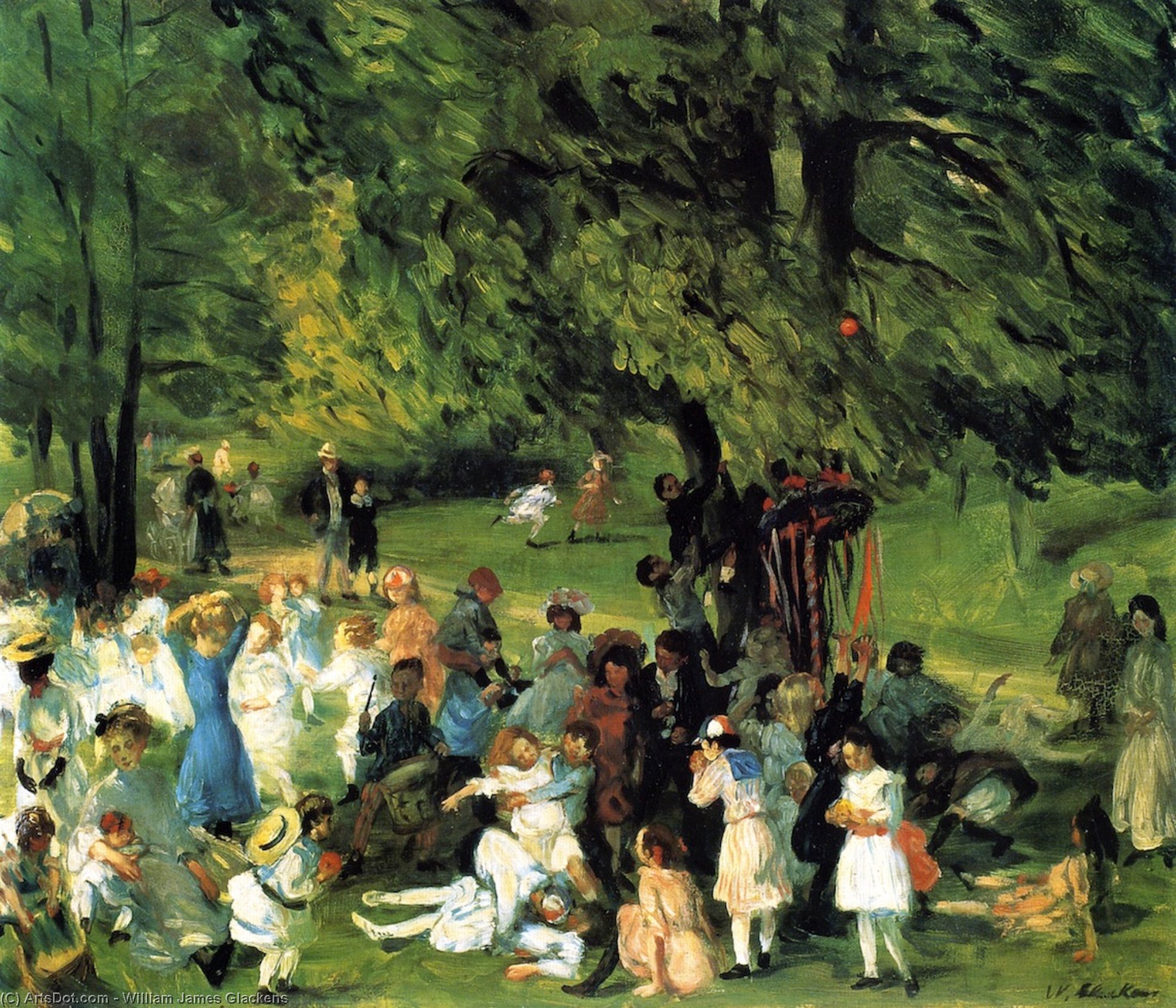 Día De Mayo En Central Park — William James Glackens
