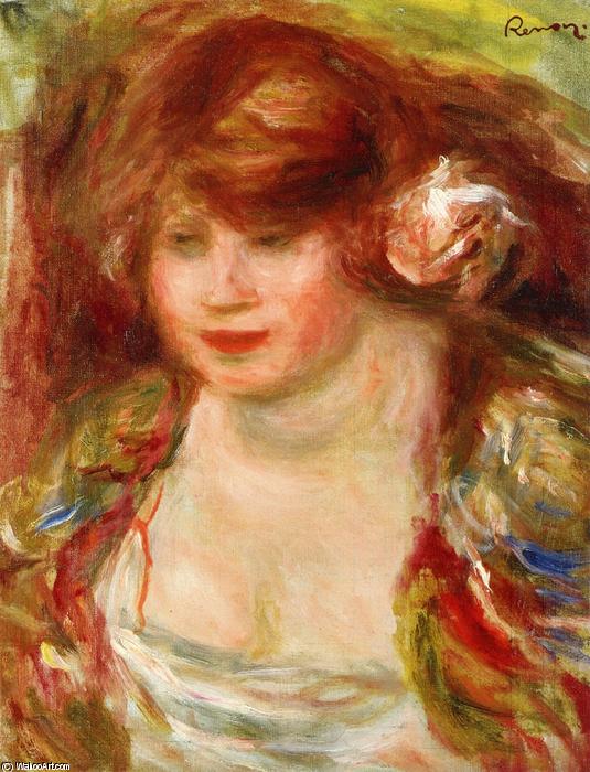 Woman Wearing A Rose Andree - Kvinnan Med Rosen — Pierre-auguste Renoir